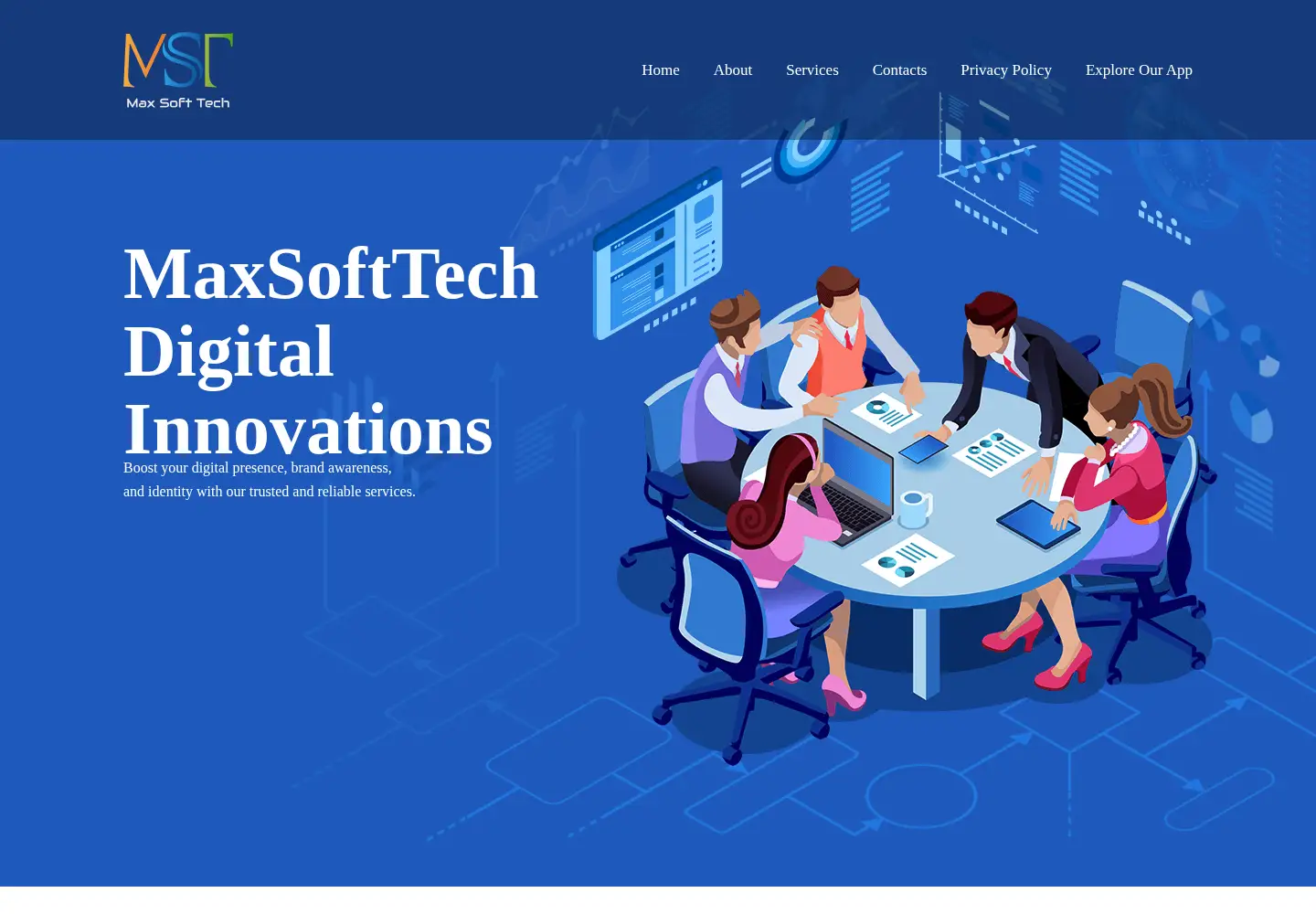 Screenshot of maxsoftech.com