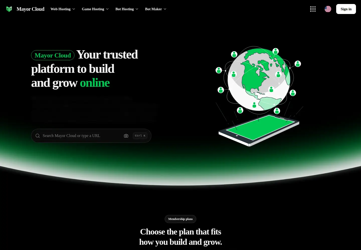 Captured homepage of mayor-cloud.com in the current scan