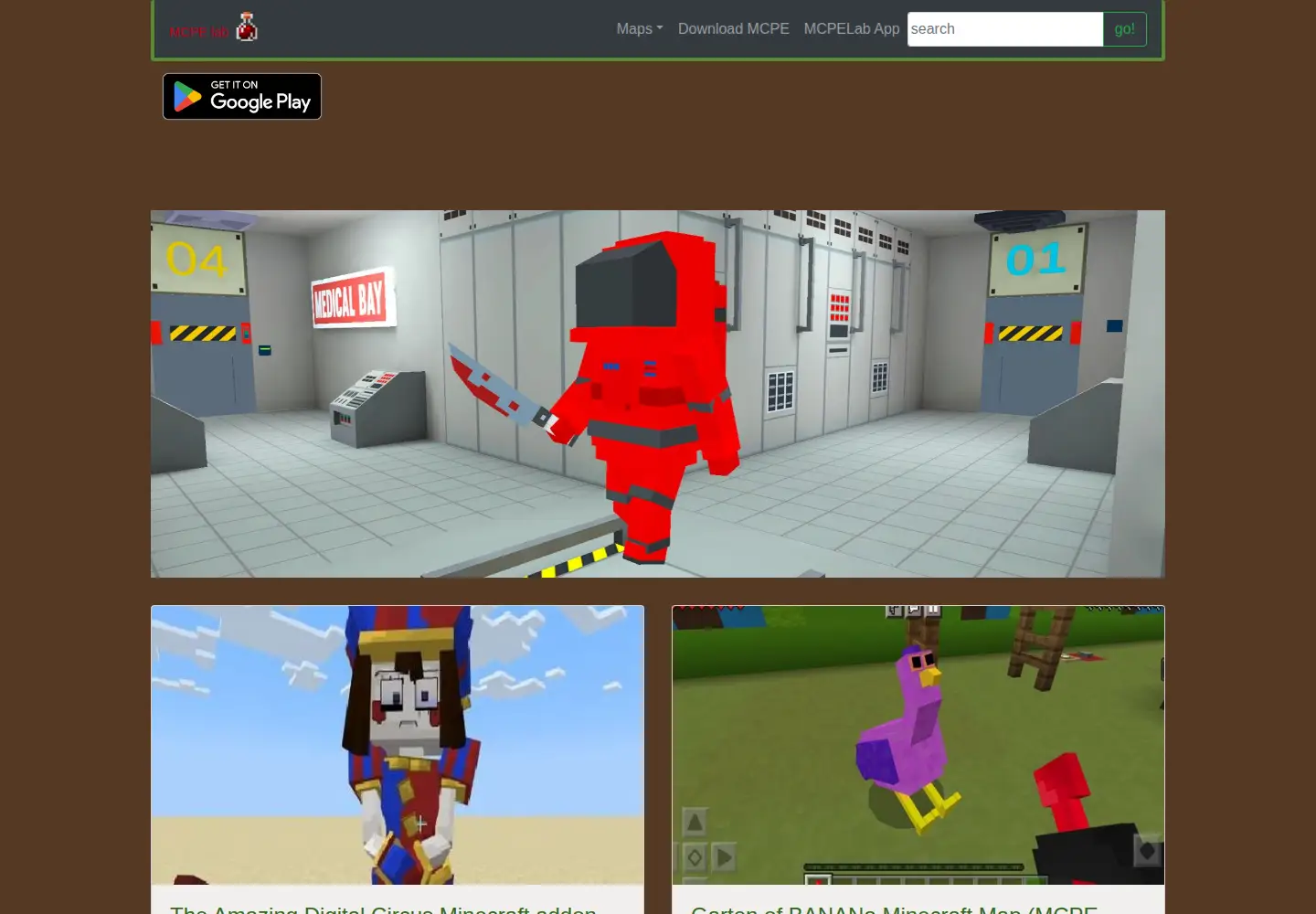 Screenshot of mcpelab.com