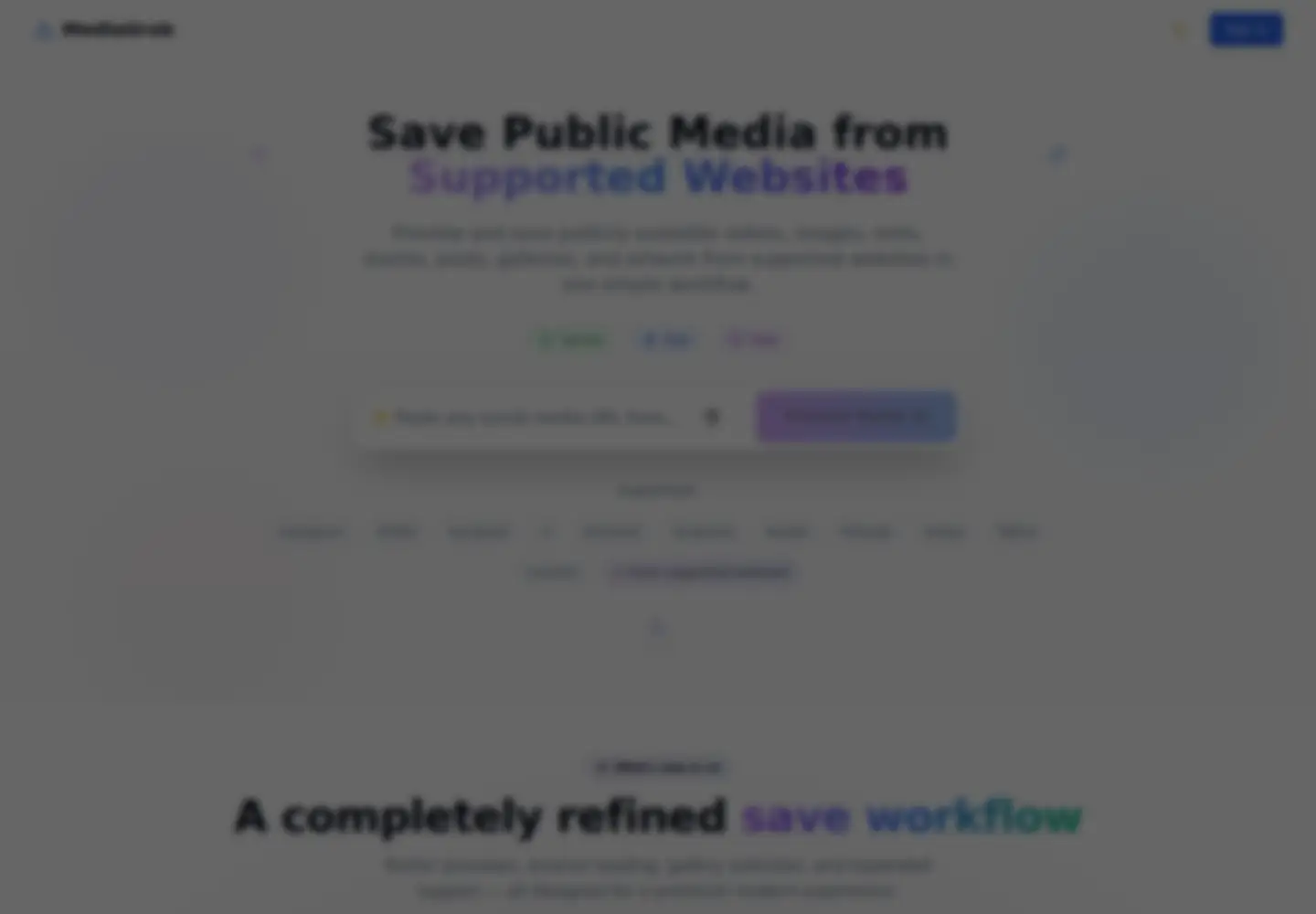 Captured homepage of media-grab.com in the current scan