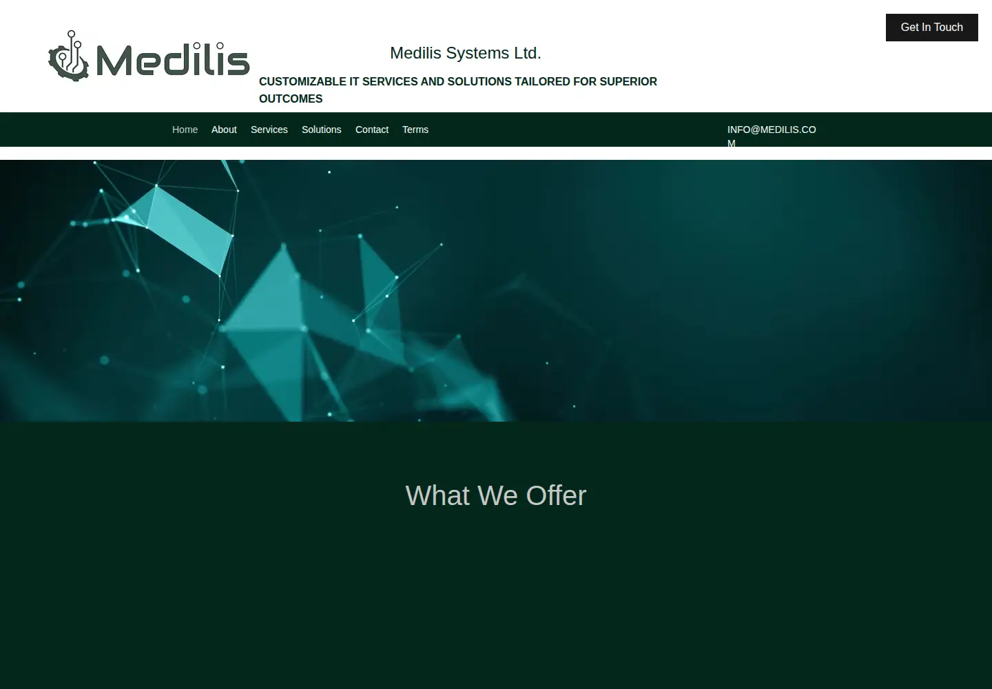 Captured homepage of medilis.com in the current scan