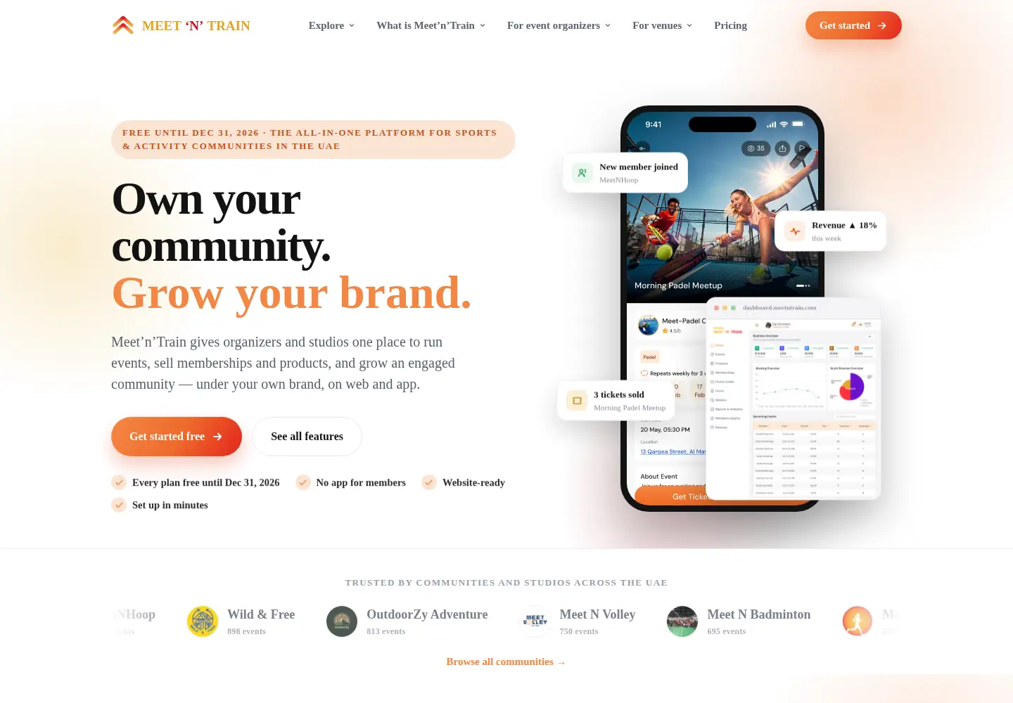Screenshot of meetntrain.com