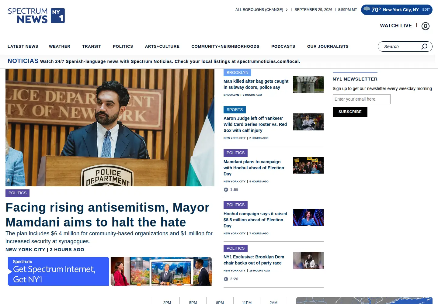 Screenshot of ny1.com