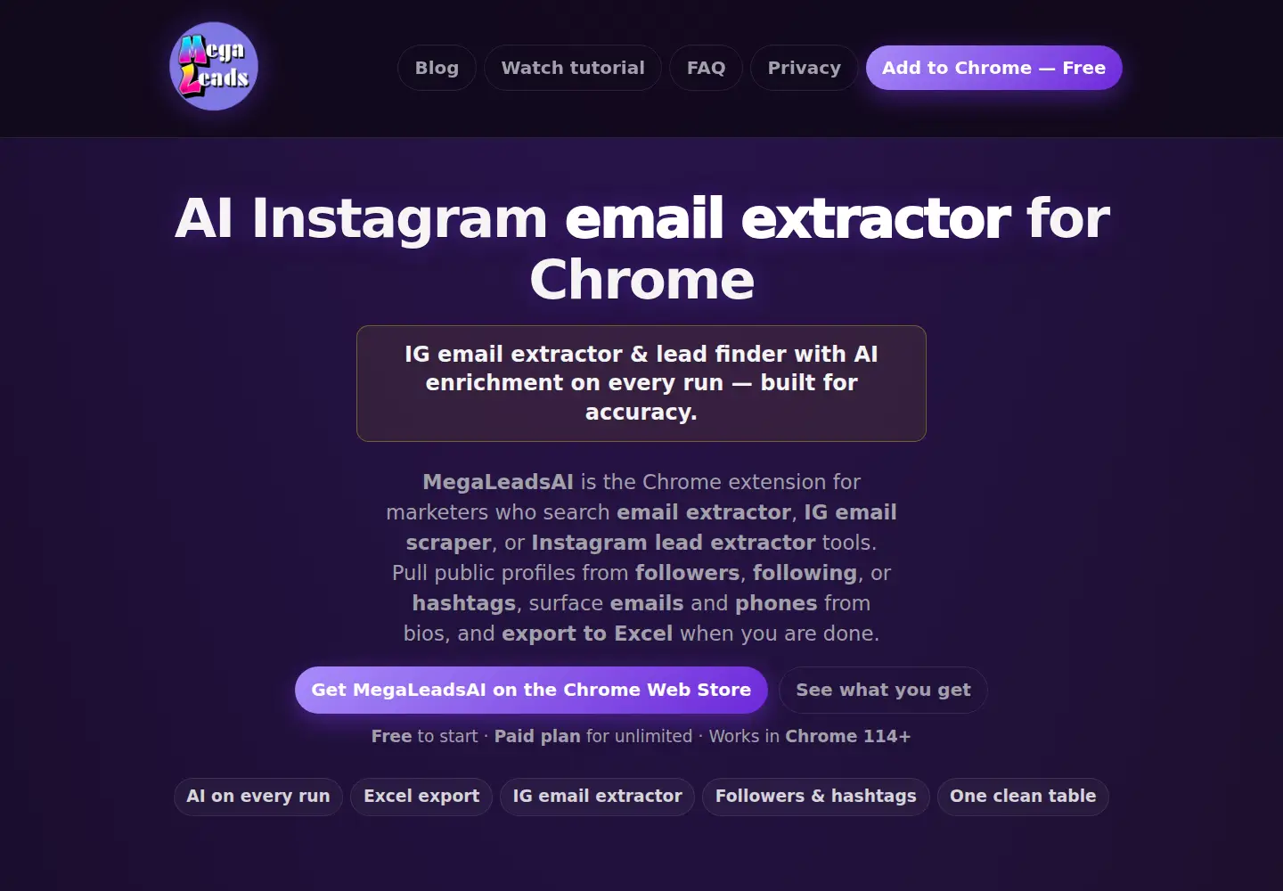 Screenshot of megaleads-ai.com