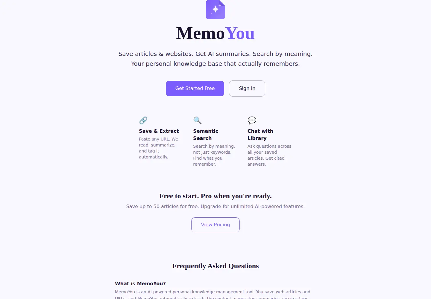 Screenshot of memoyou.com