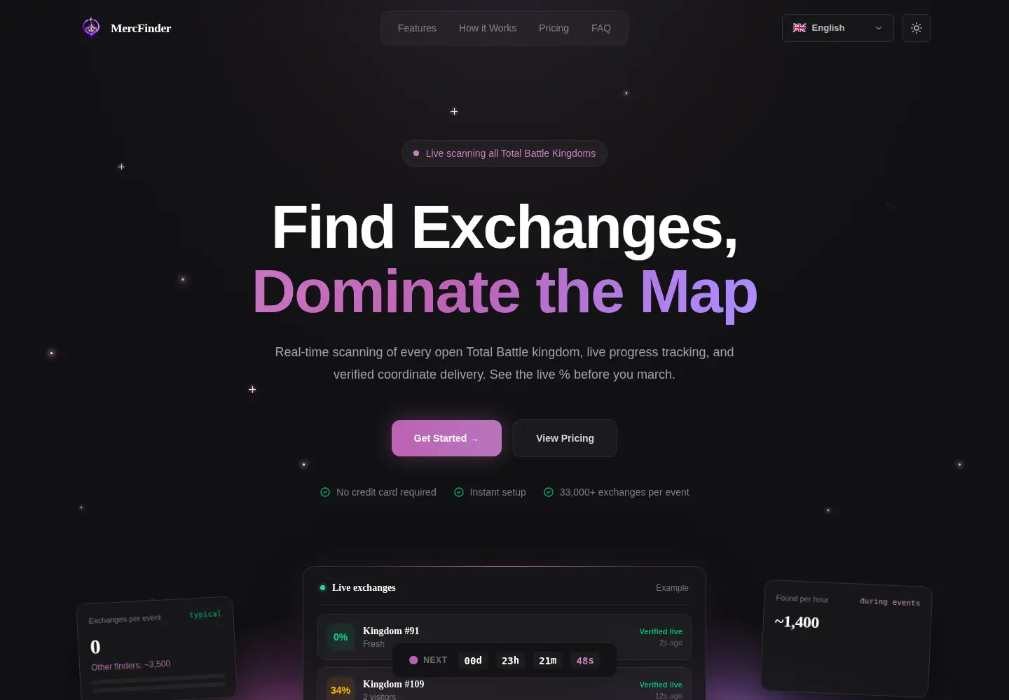 Screenshot of mercexchangefinder.com