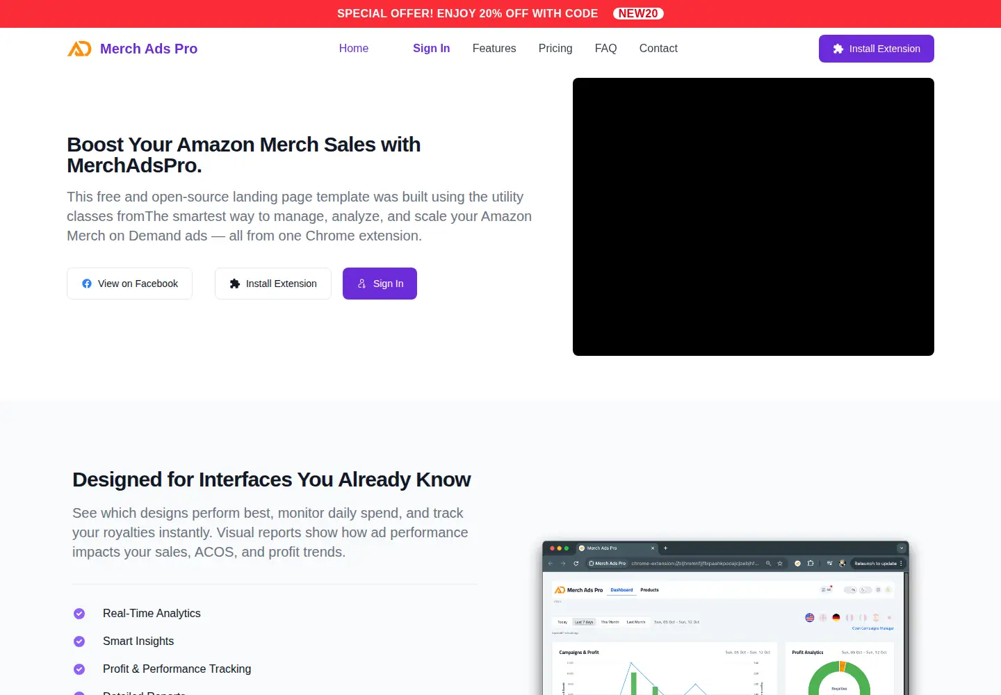 Screenshot of merchadspro.com