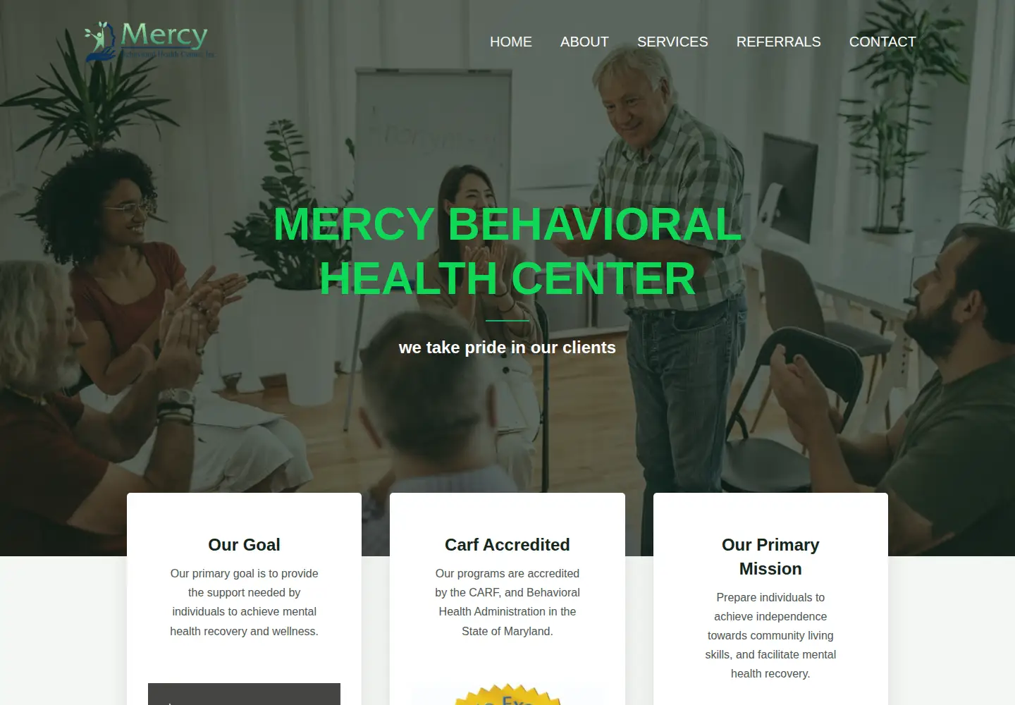 Screenshot of mercybehavioralhealthcenter.com