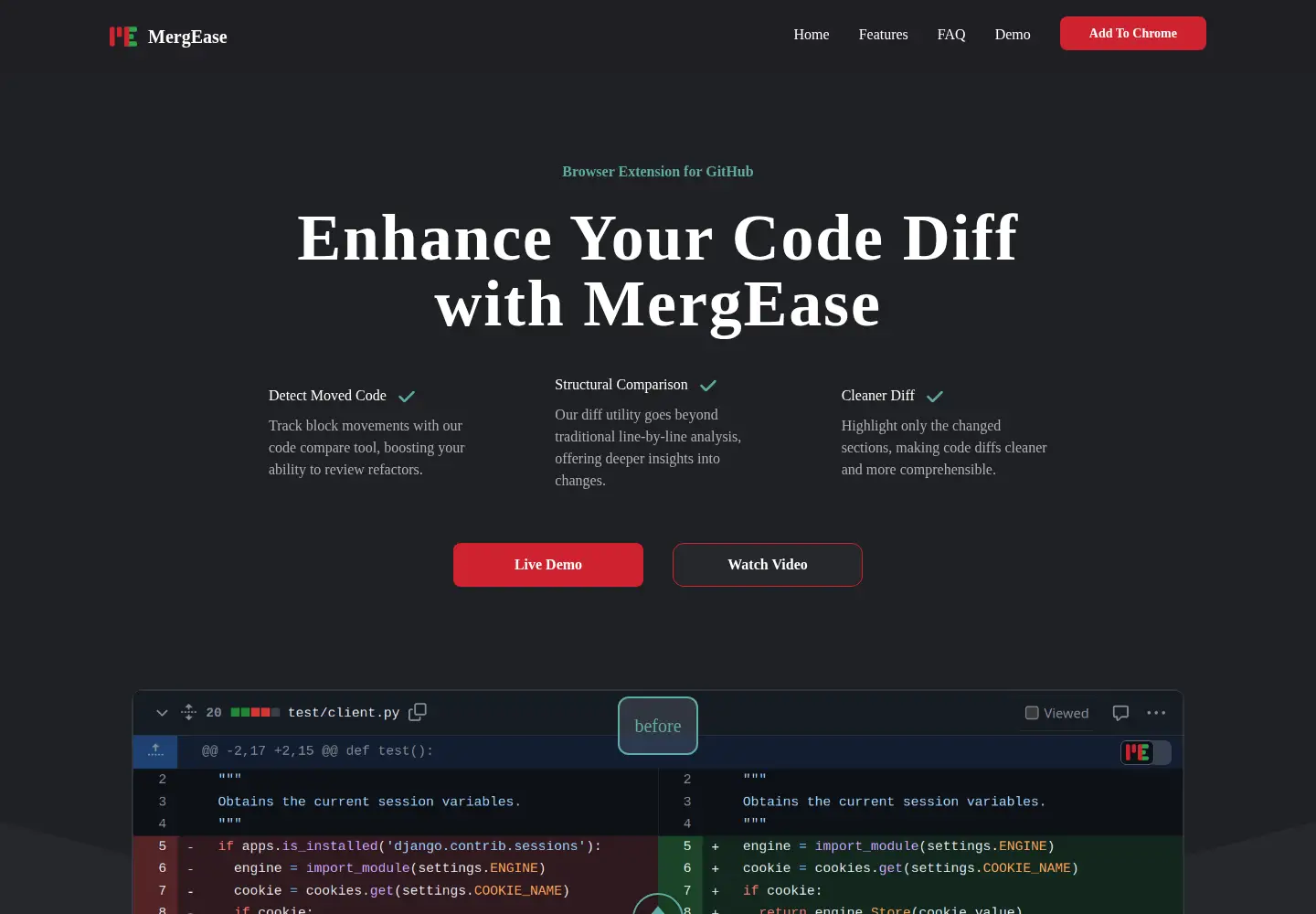 Screenshot of mergease.com