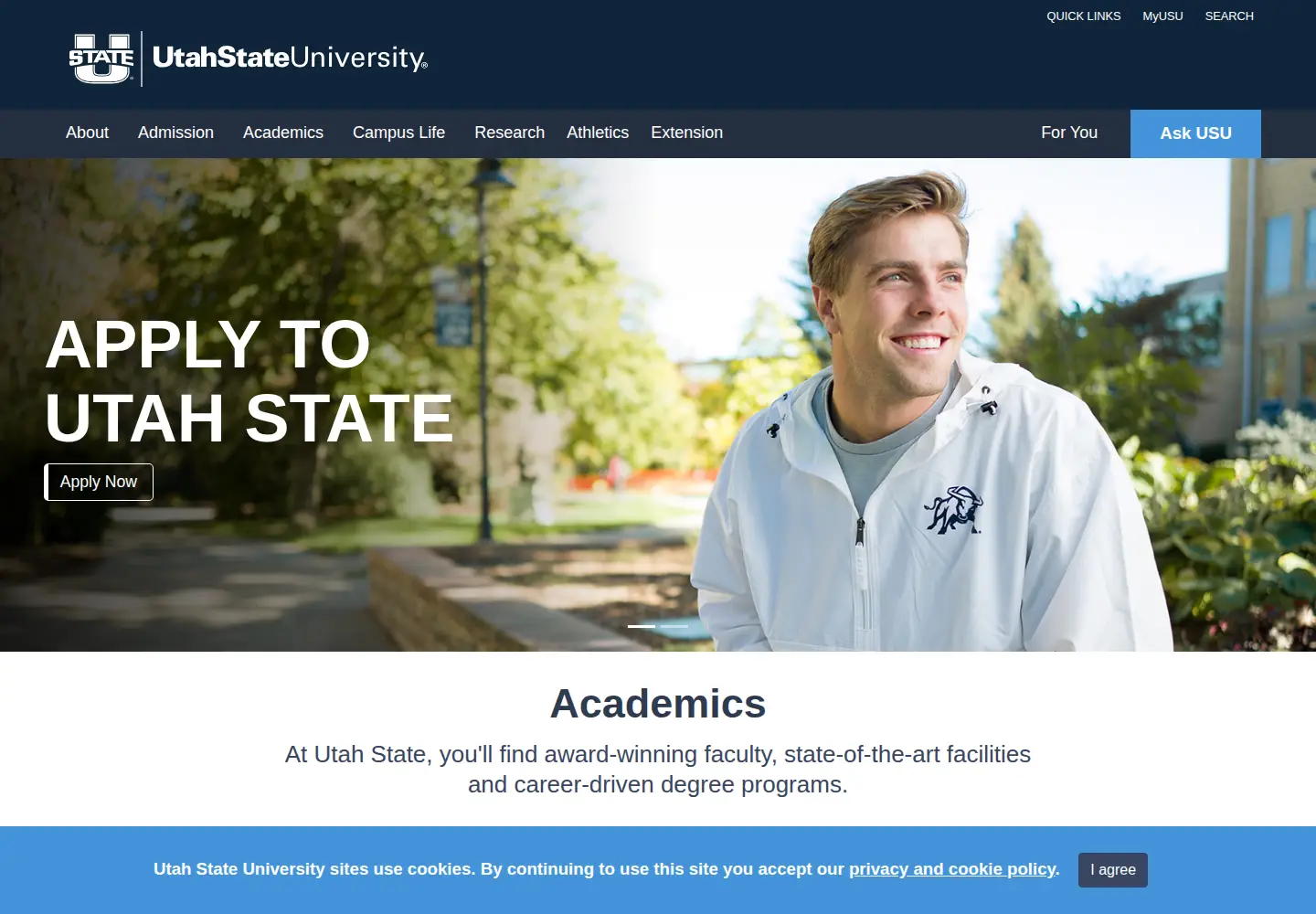 Screenshot of usu.edu