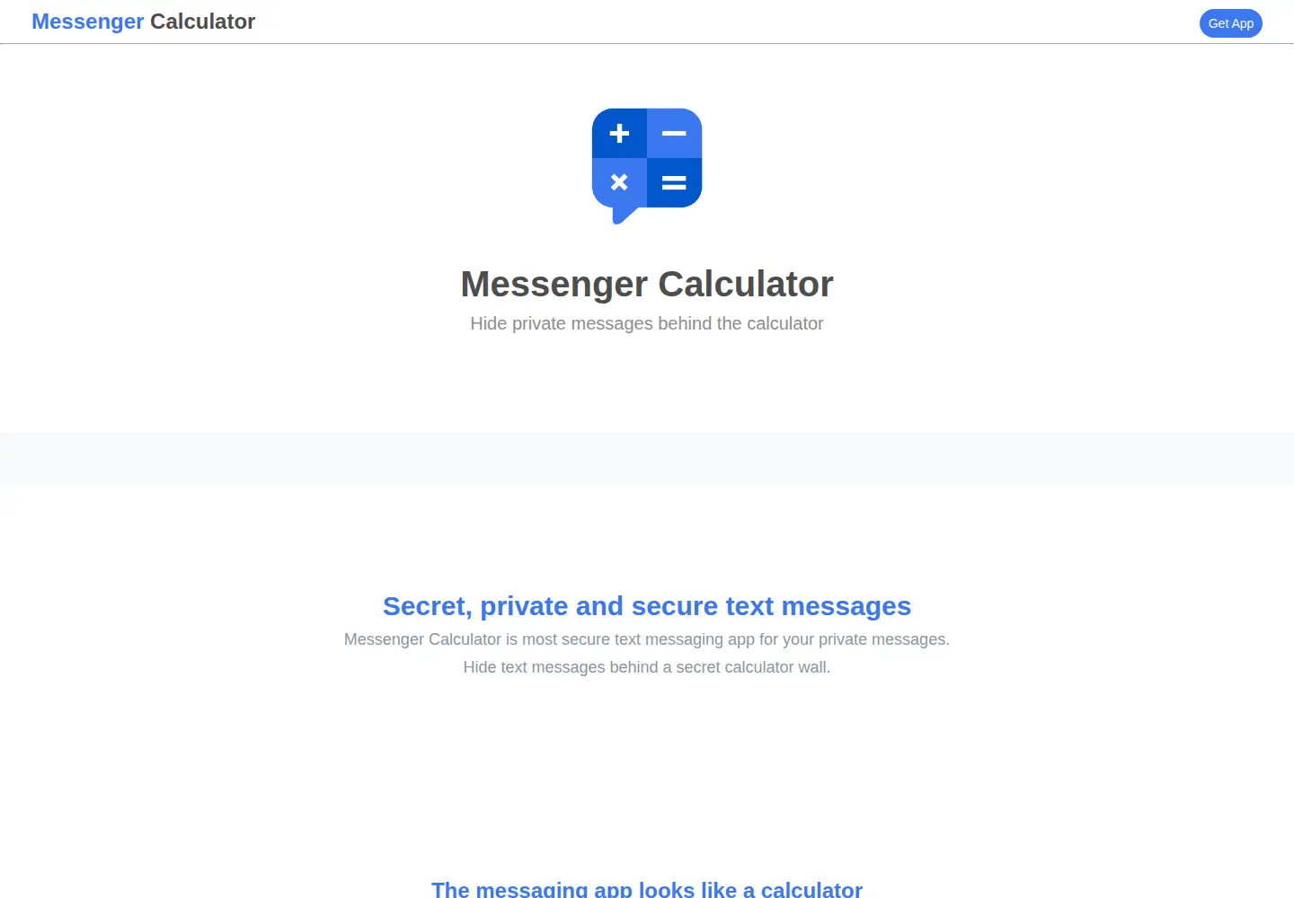 Screenshot of messengercalculator.com