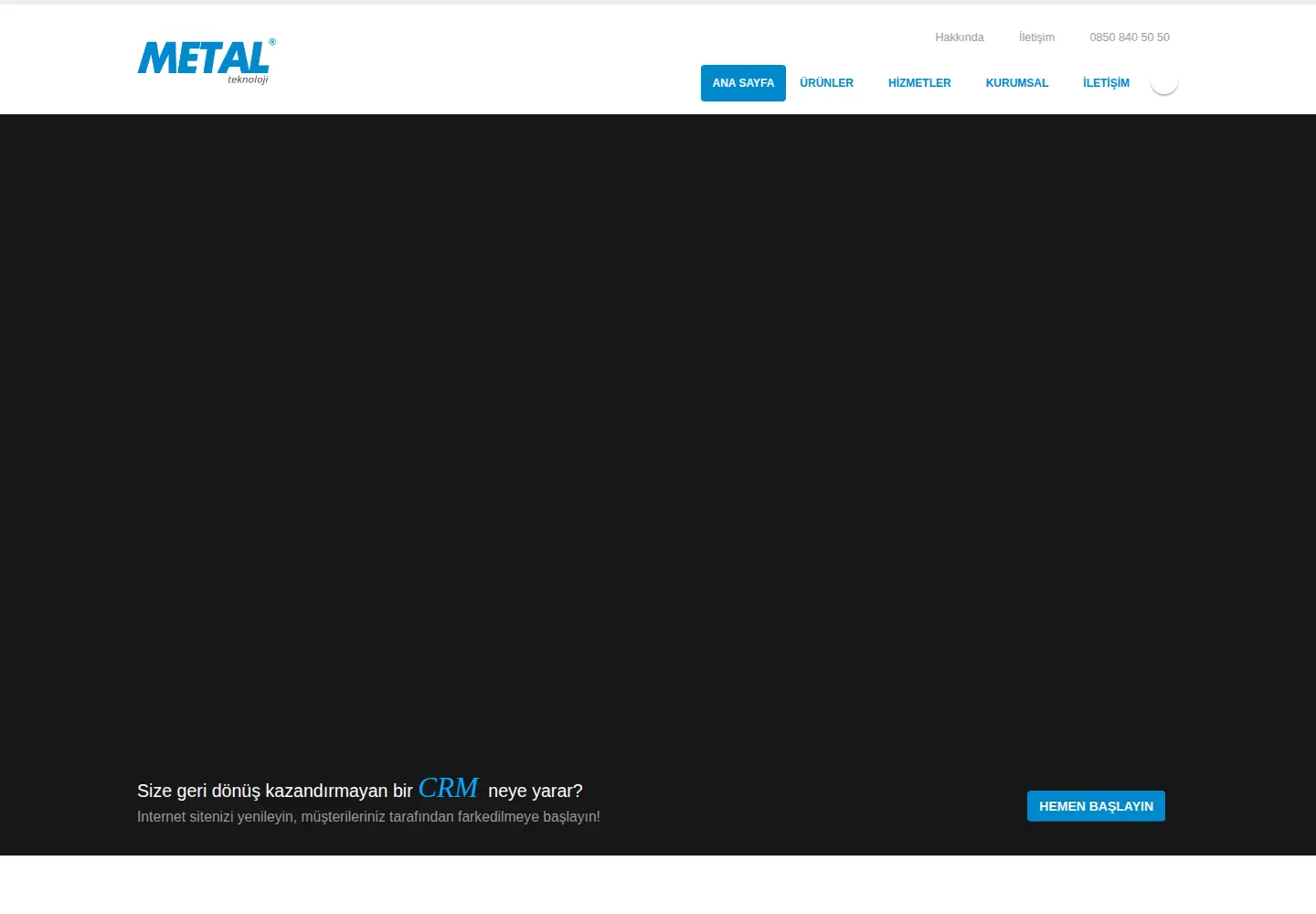 Captured homepage of metalteknoloji.com in the current scan