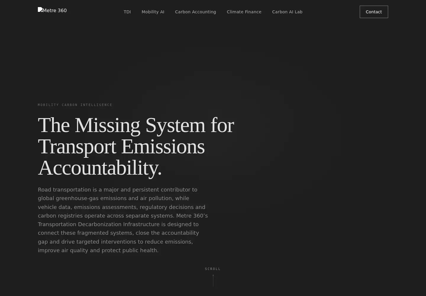Captured homepage of metre360.com in the current scan