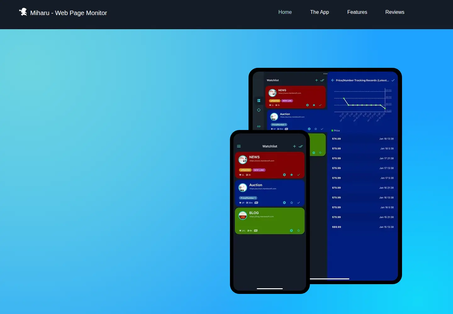 Screenshot of miharu-app.com