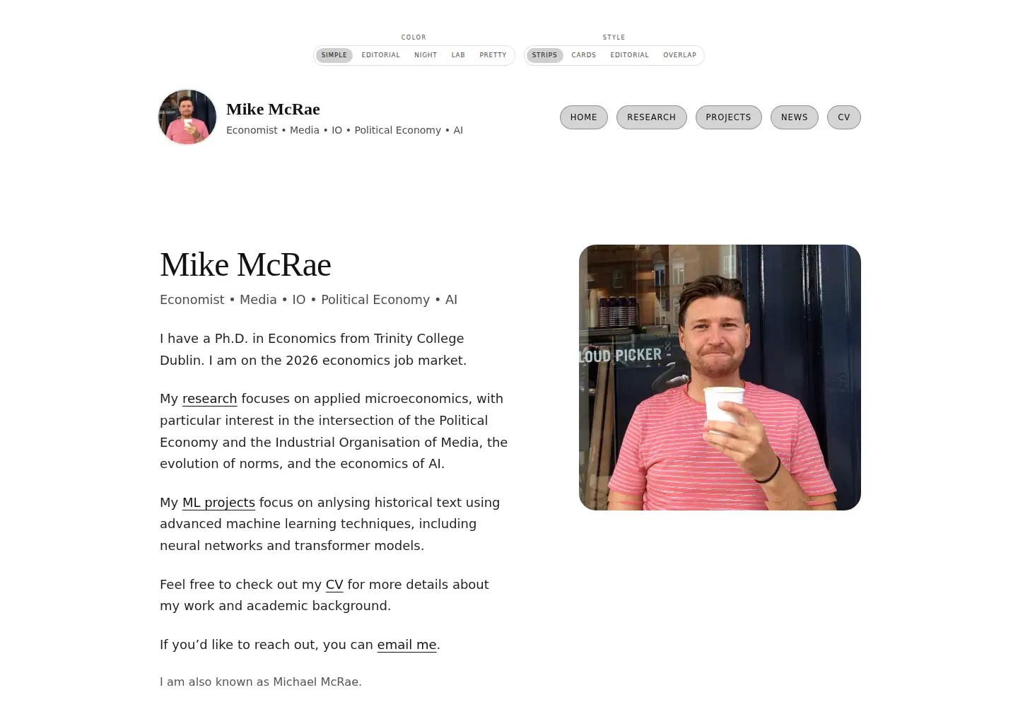 Screenshot of mike-mcrae.com