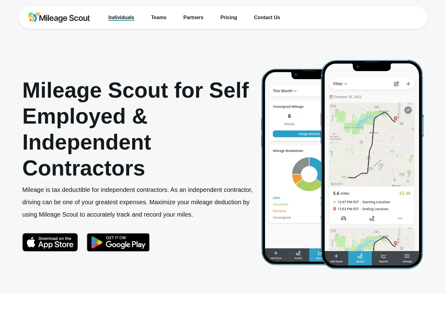 Captured homepage of mileagescout.com in the current scan