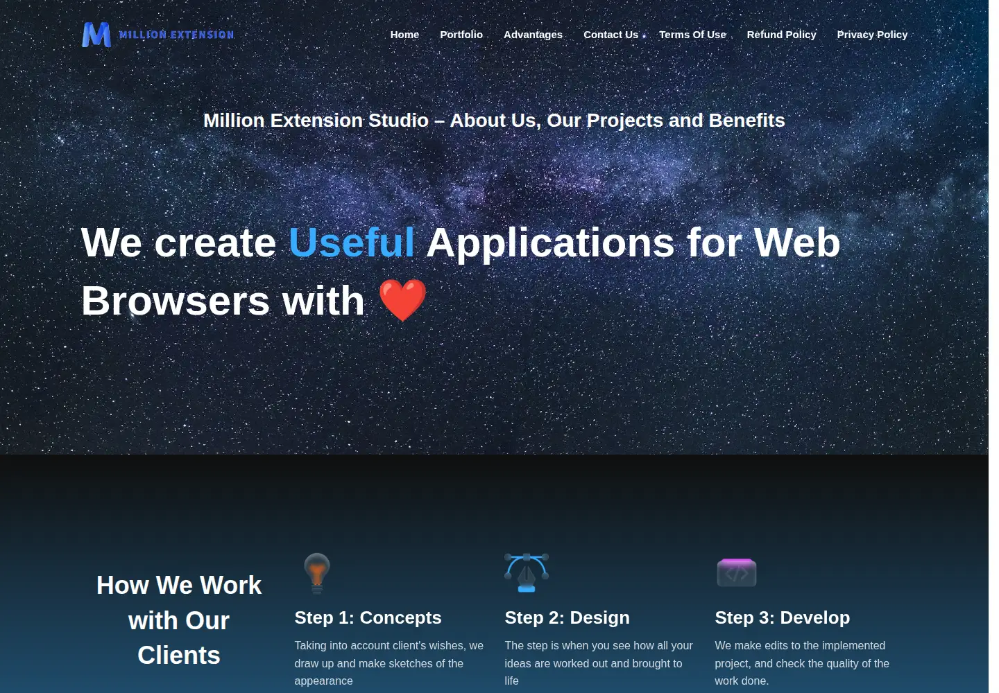 Captured homepage of milext.com in the current scan