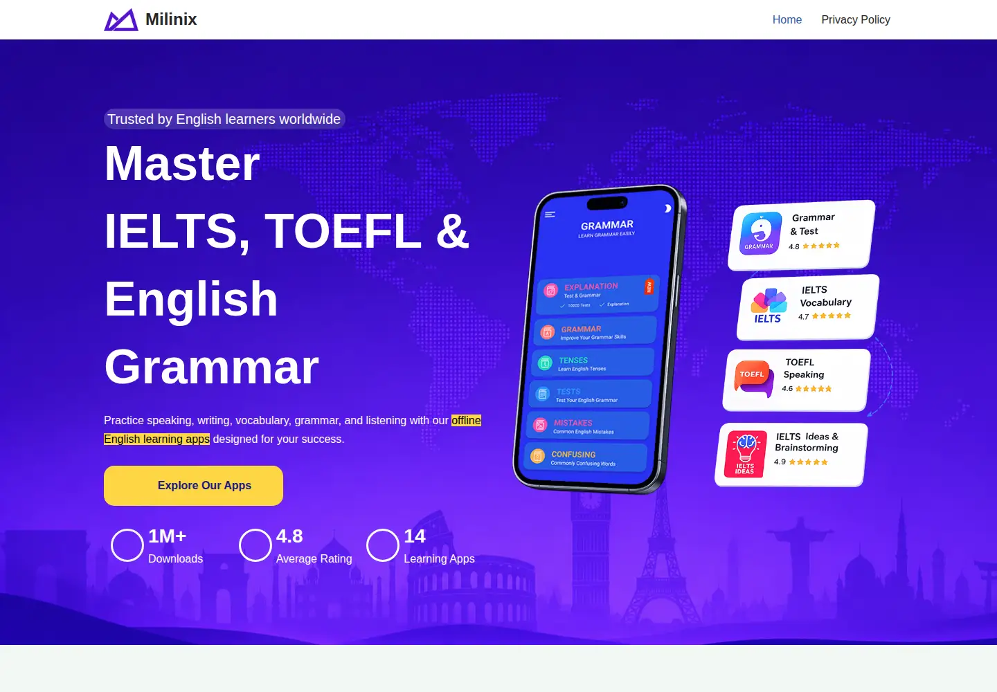 Screenshot of milinix.com