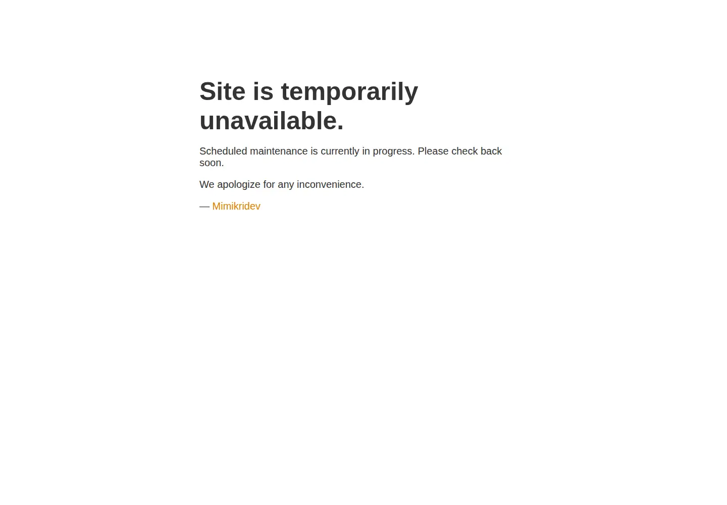 Captured homepage of mimikridev.com in the current scan