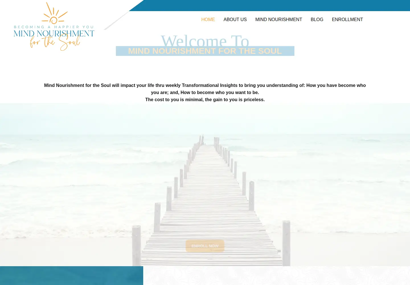 Screenshot of mindnourishmentforthesoul.com