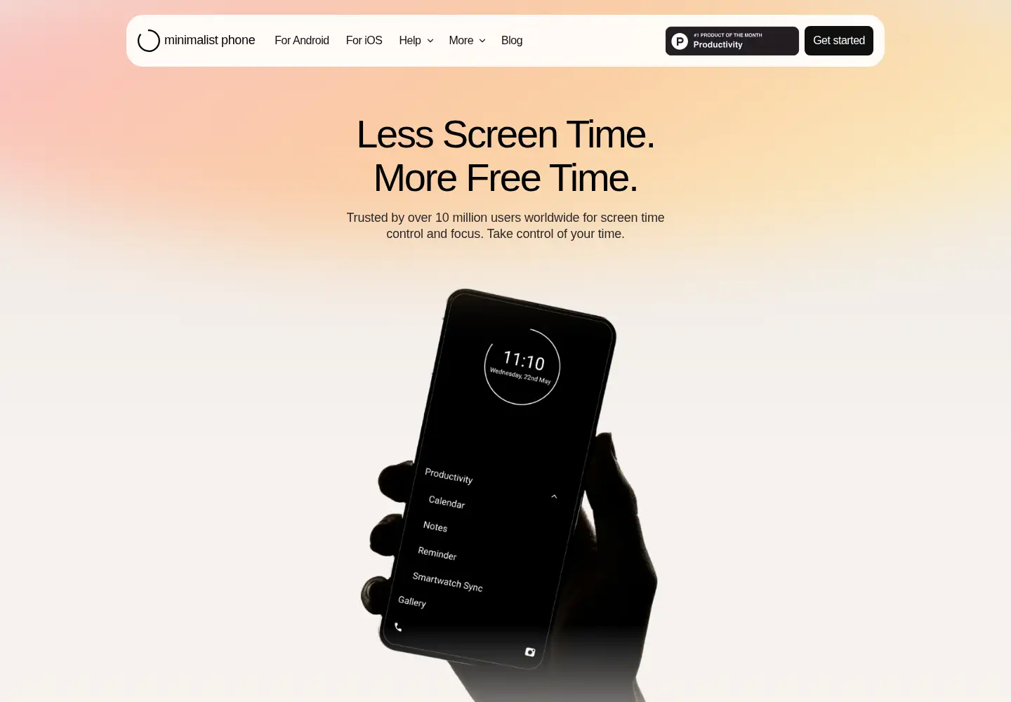 Captured homepage of minimalist-phone.com in the current scan