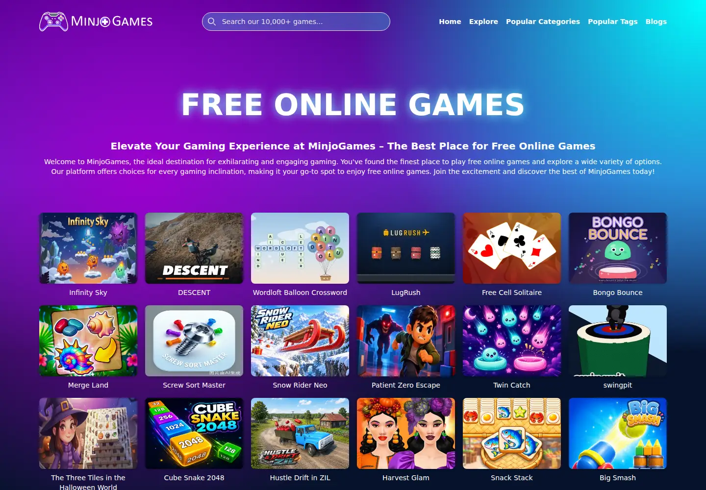 Screenshot of minjogames.com