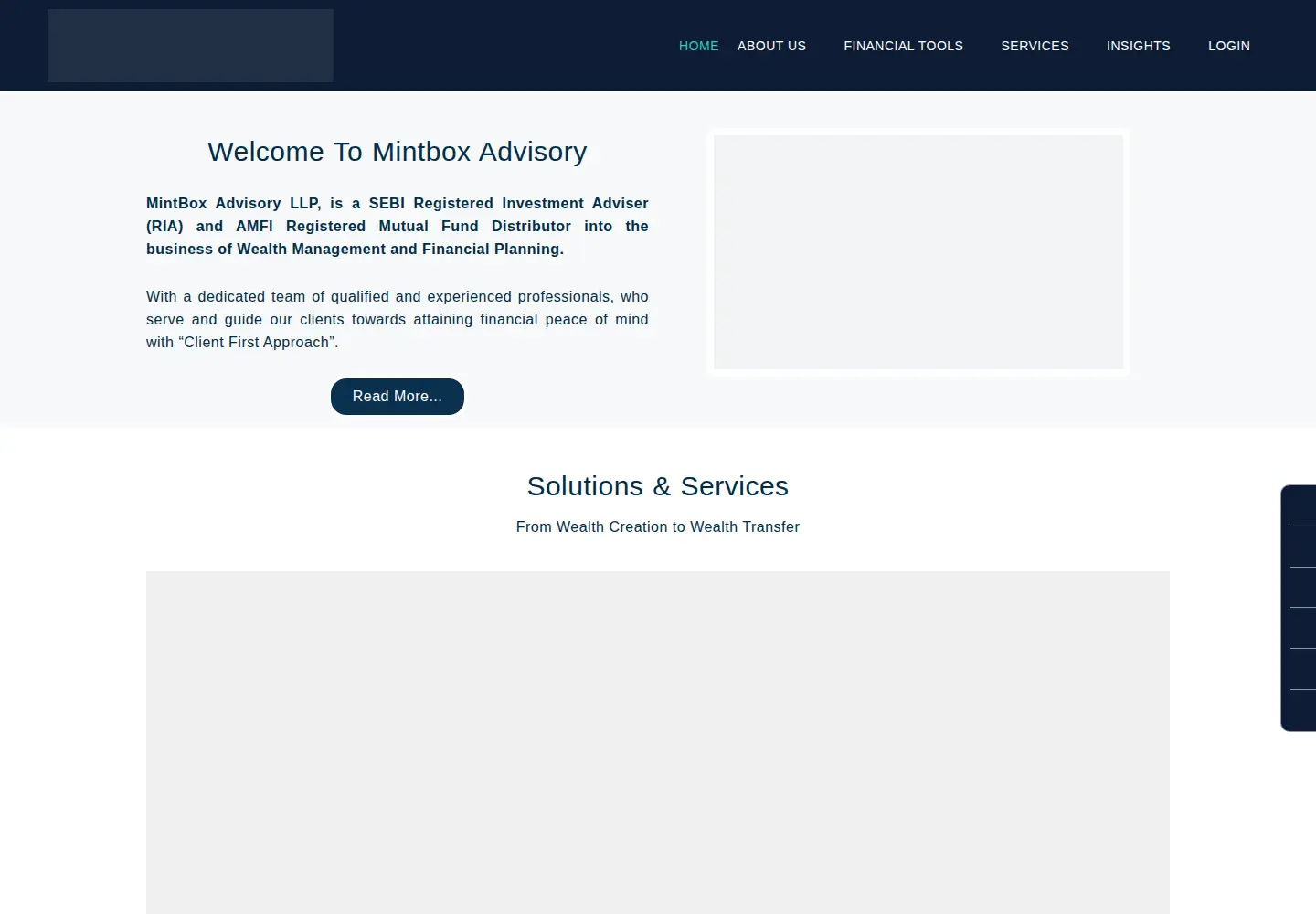 Captured homepage of mintboxadvisory.com in the current scan