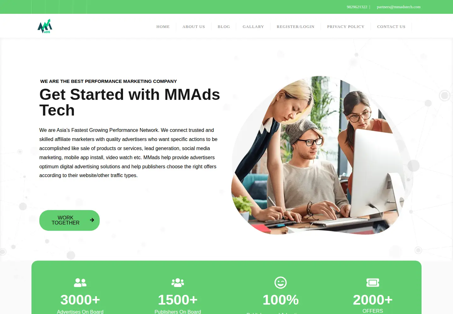 Captured homepage of mmadstech.com in the current scan