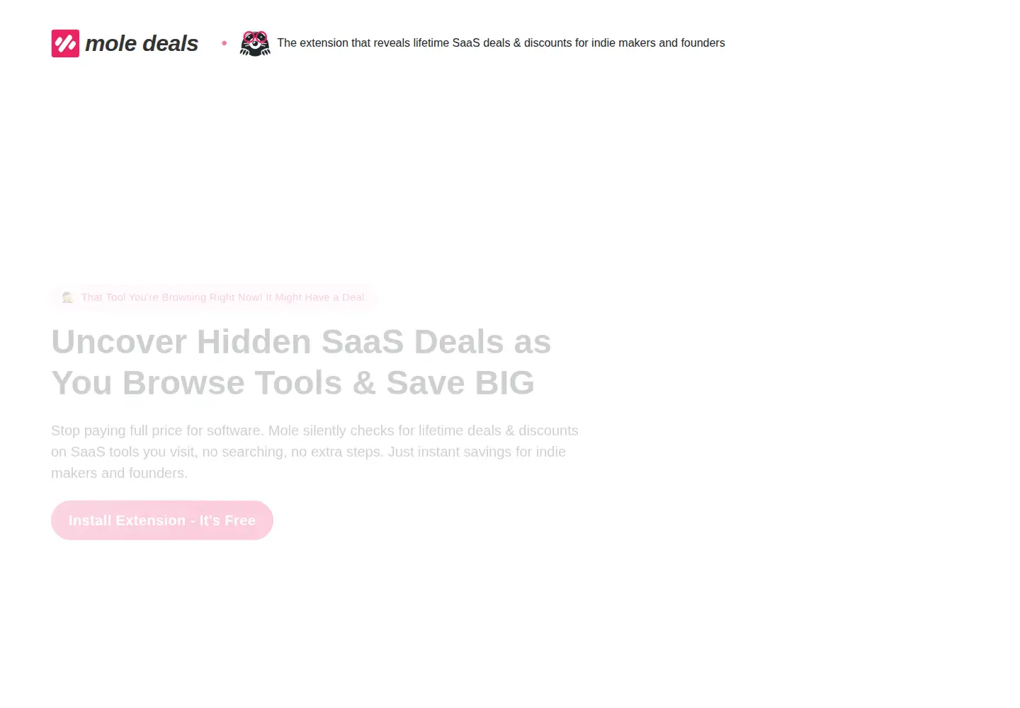 Captured homepage of moledeals.com in the current scan