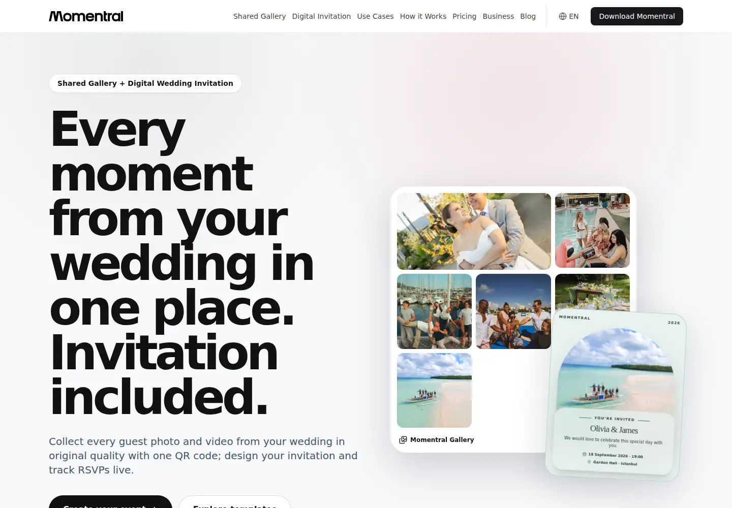 Screenshot of momentral.com