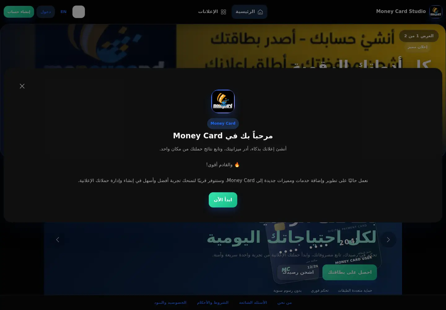 Captured homepage of moneycard-eg.com in the current scan