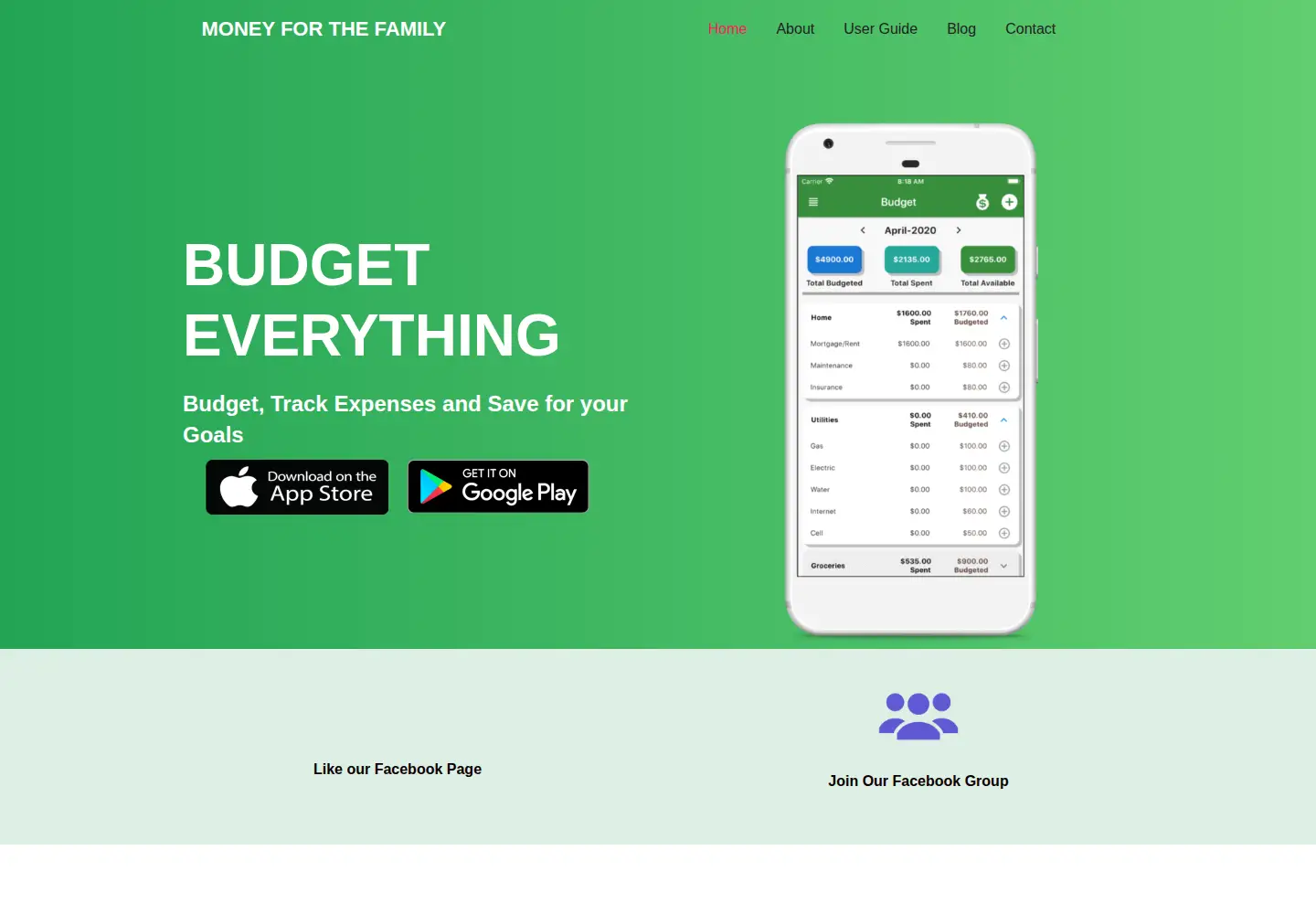 Screenshot of moneyforthefamily.com