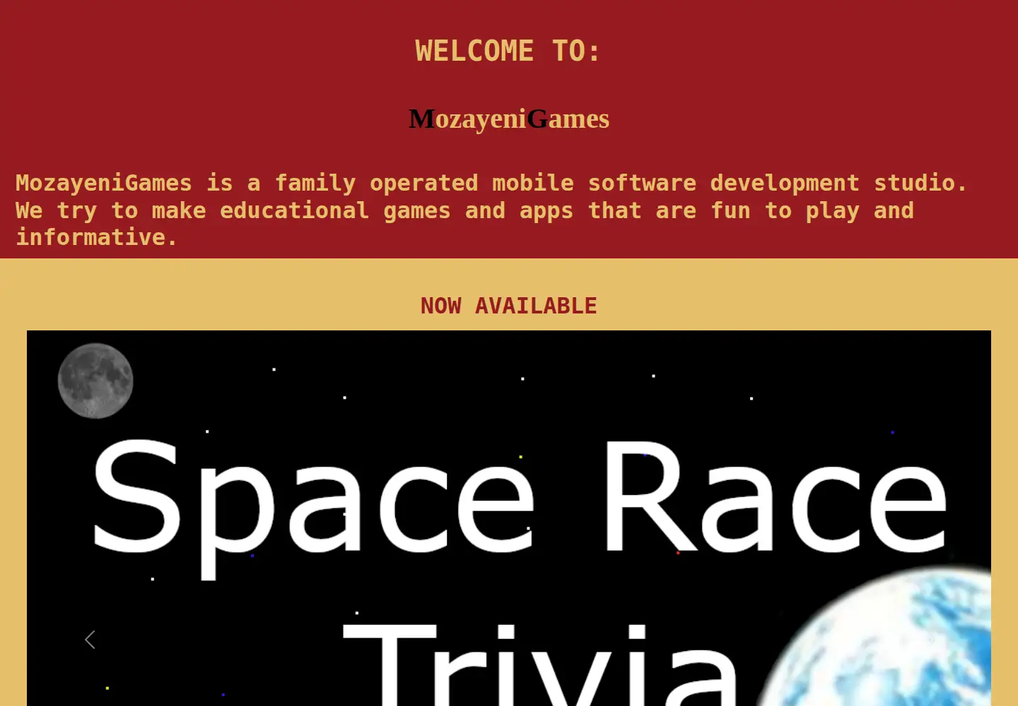 Captured homepage of mozayenigames.com in the current scan