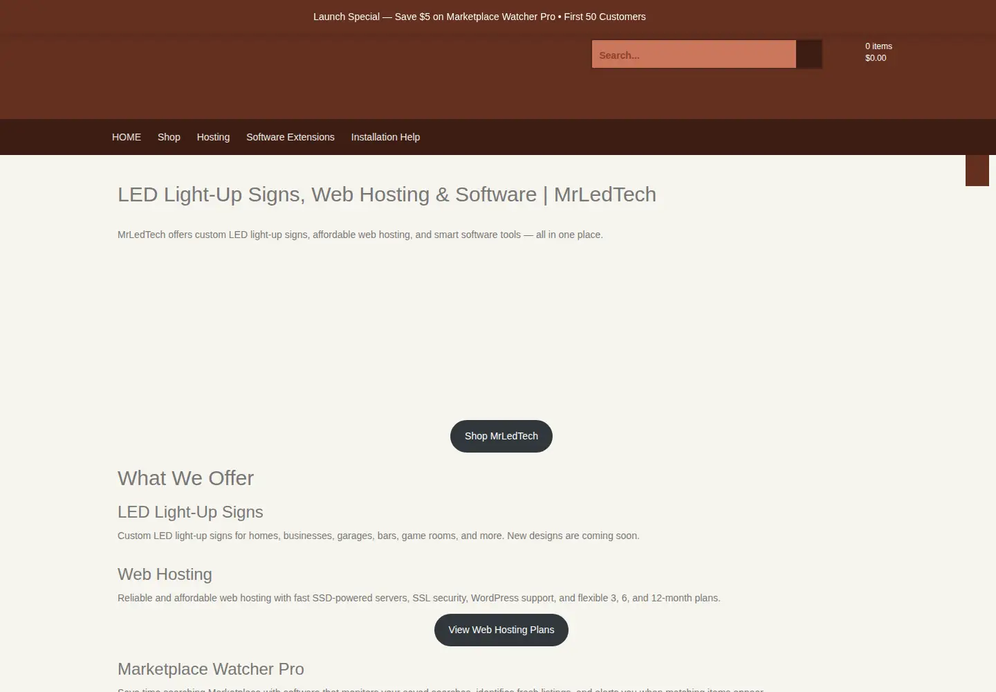 Screenshot of mrledtech.com