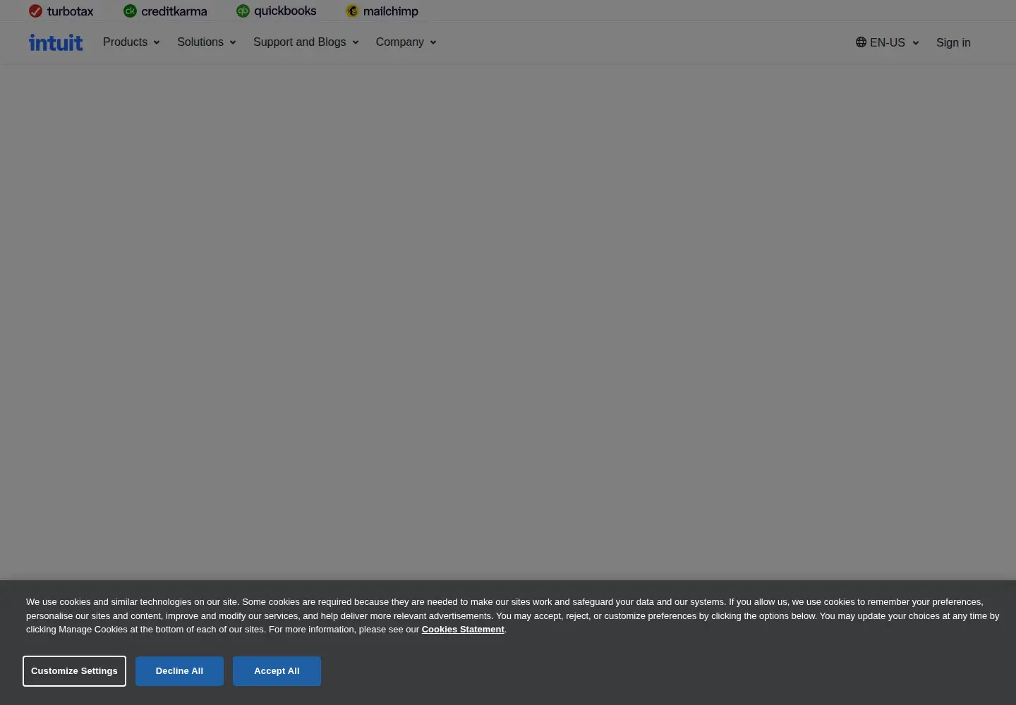 Screenshot of intuit.com