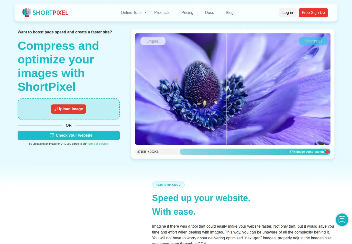 Screenshot of shortpixel.ai