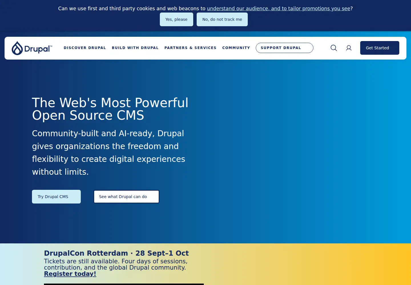 Screenshot of drupal.org