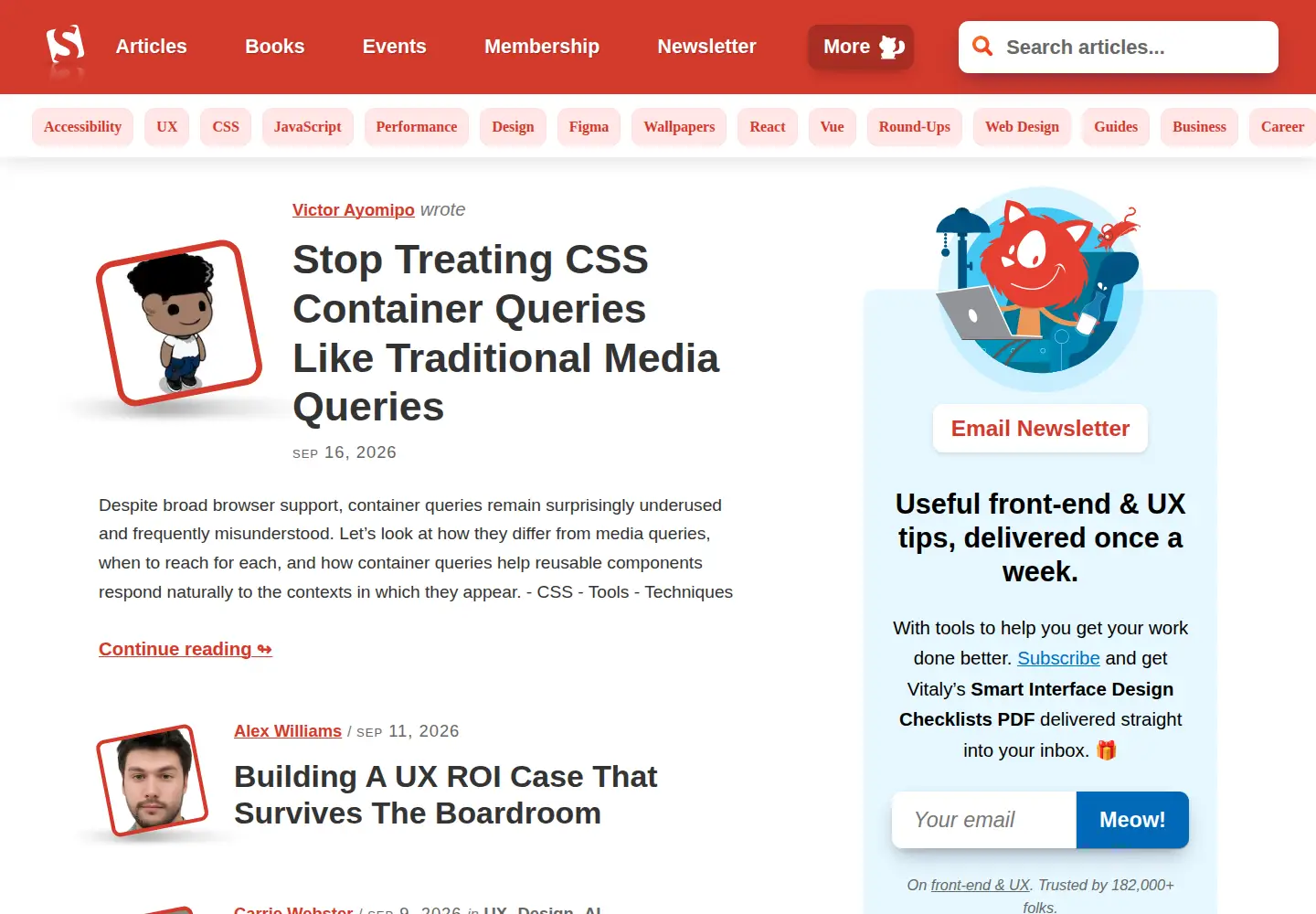 Screenshot of smashingmagazine.com