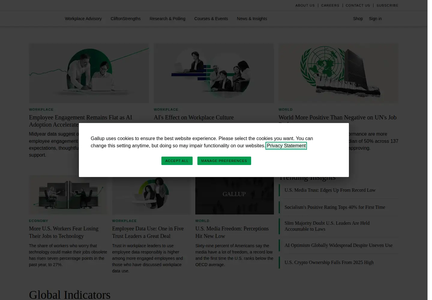 Screenshot of gallup.com