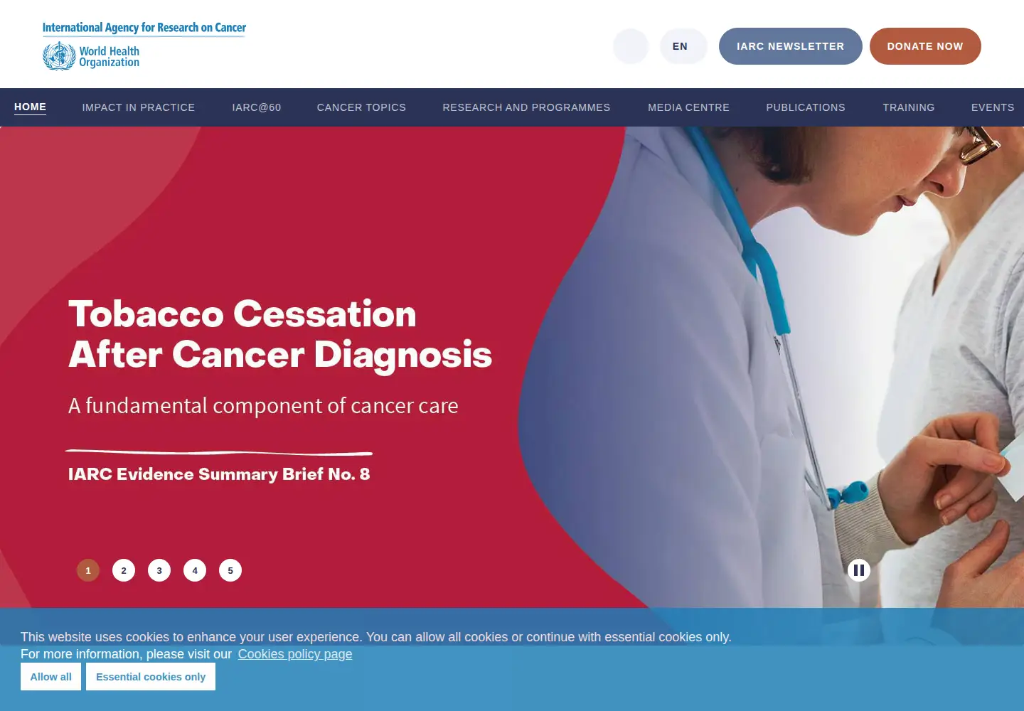 Screenshot of iarc.fr