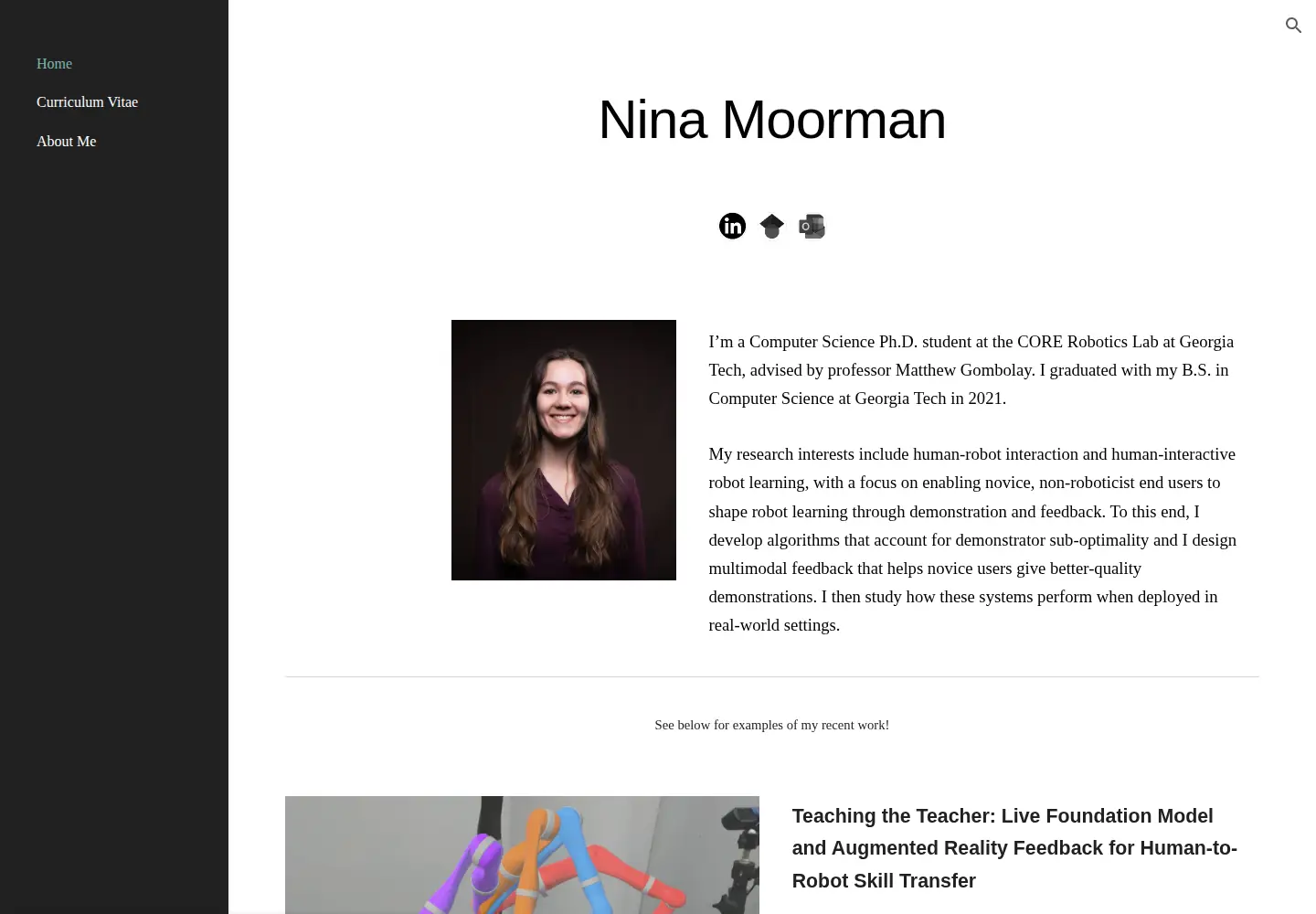 Screenshot of ninamoorman.com