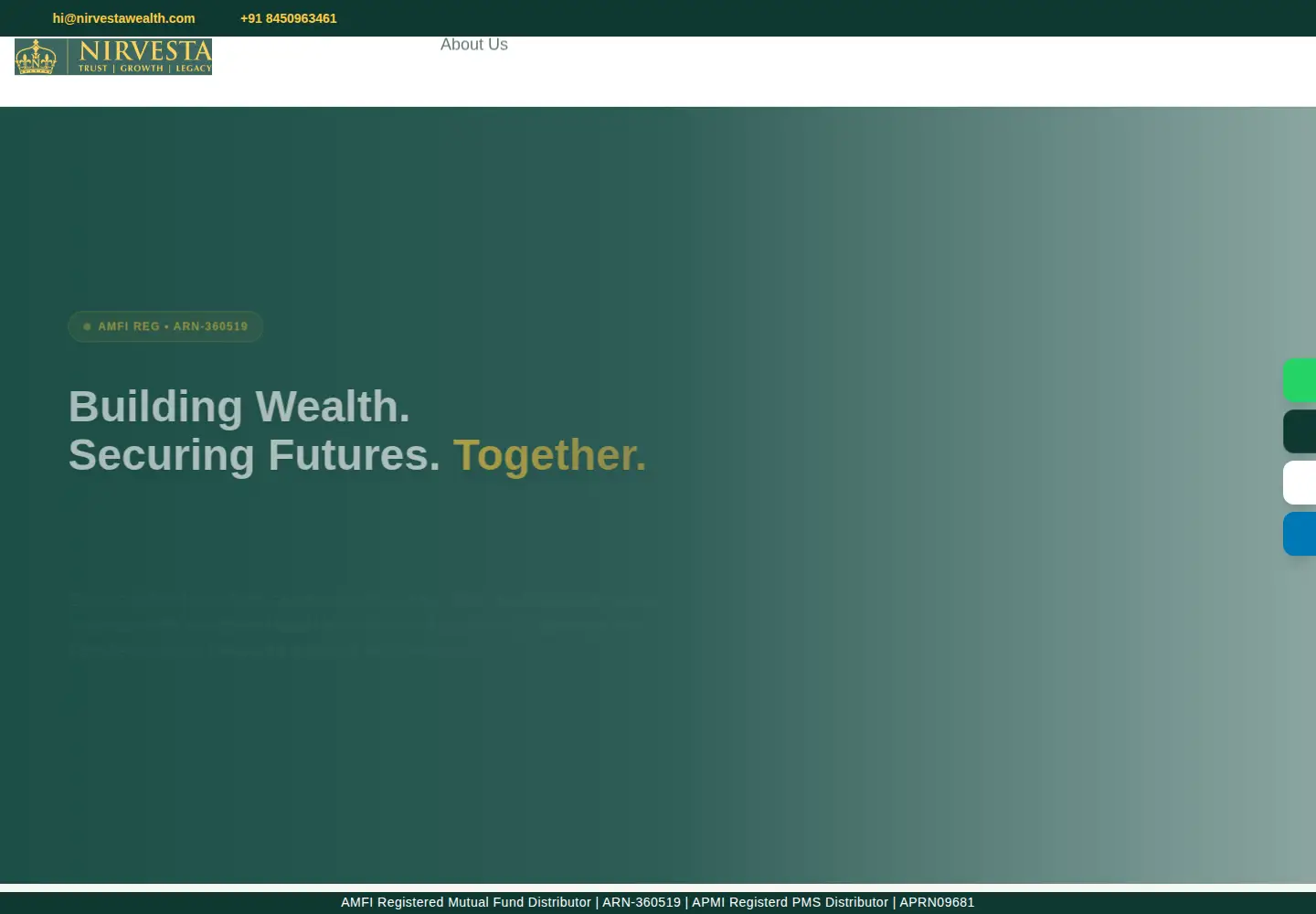 Captured homepage of nirvestawealth.com in the current scan