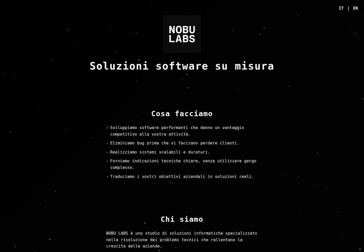 Captured homepage of nobulabs.com in the current scan