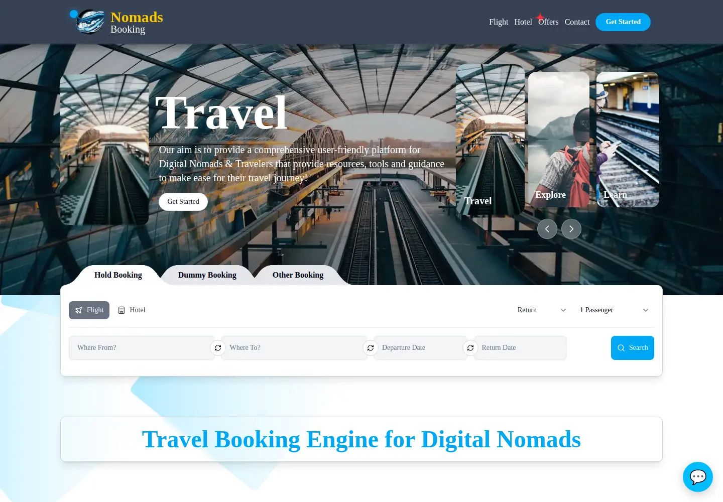 Captured homepage of nomadsbooking.com in the current scan