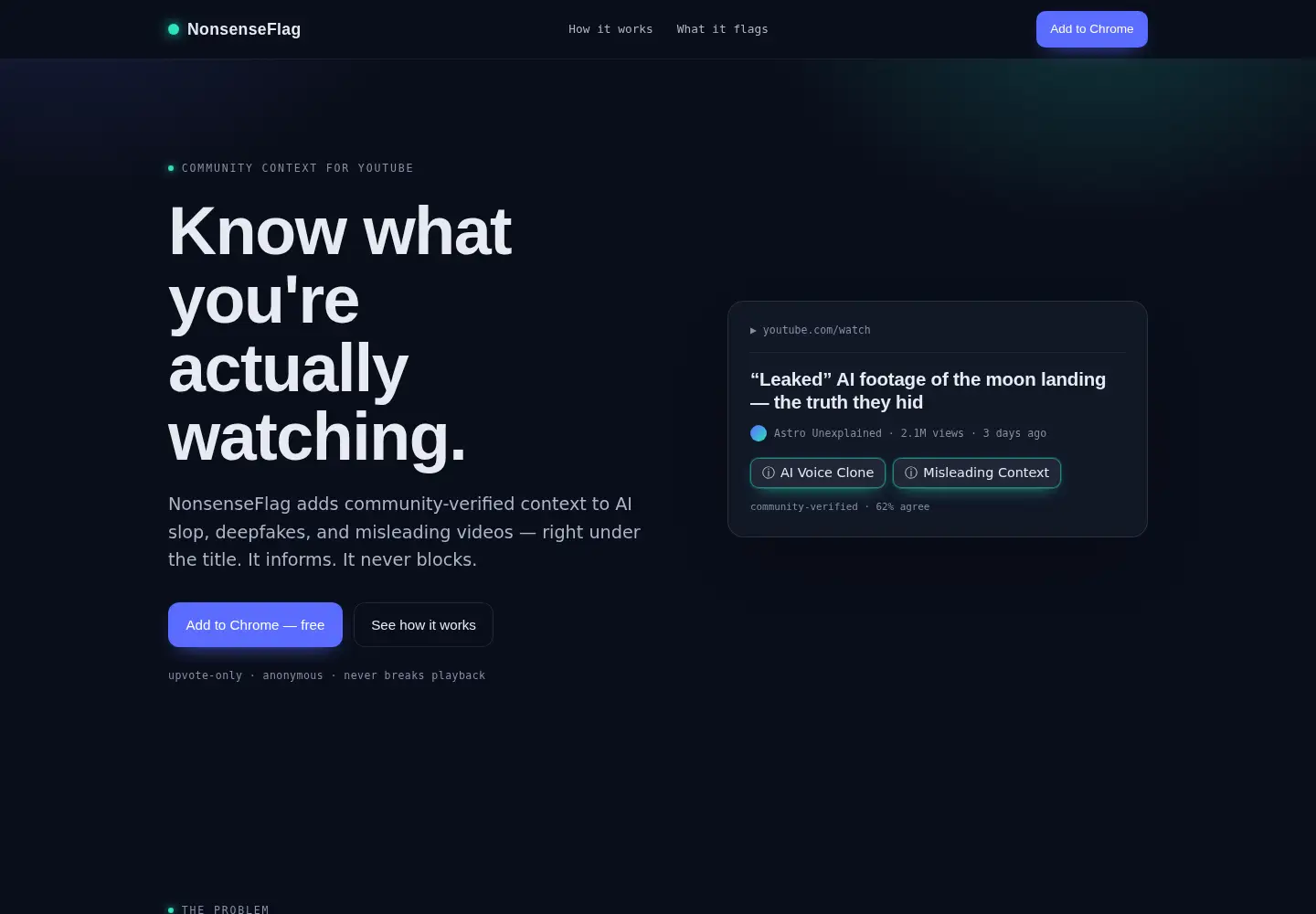 Captured homepage of nonsenseflag.com in the current scan