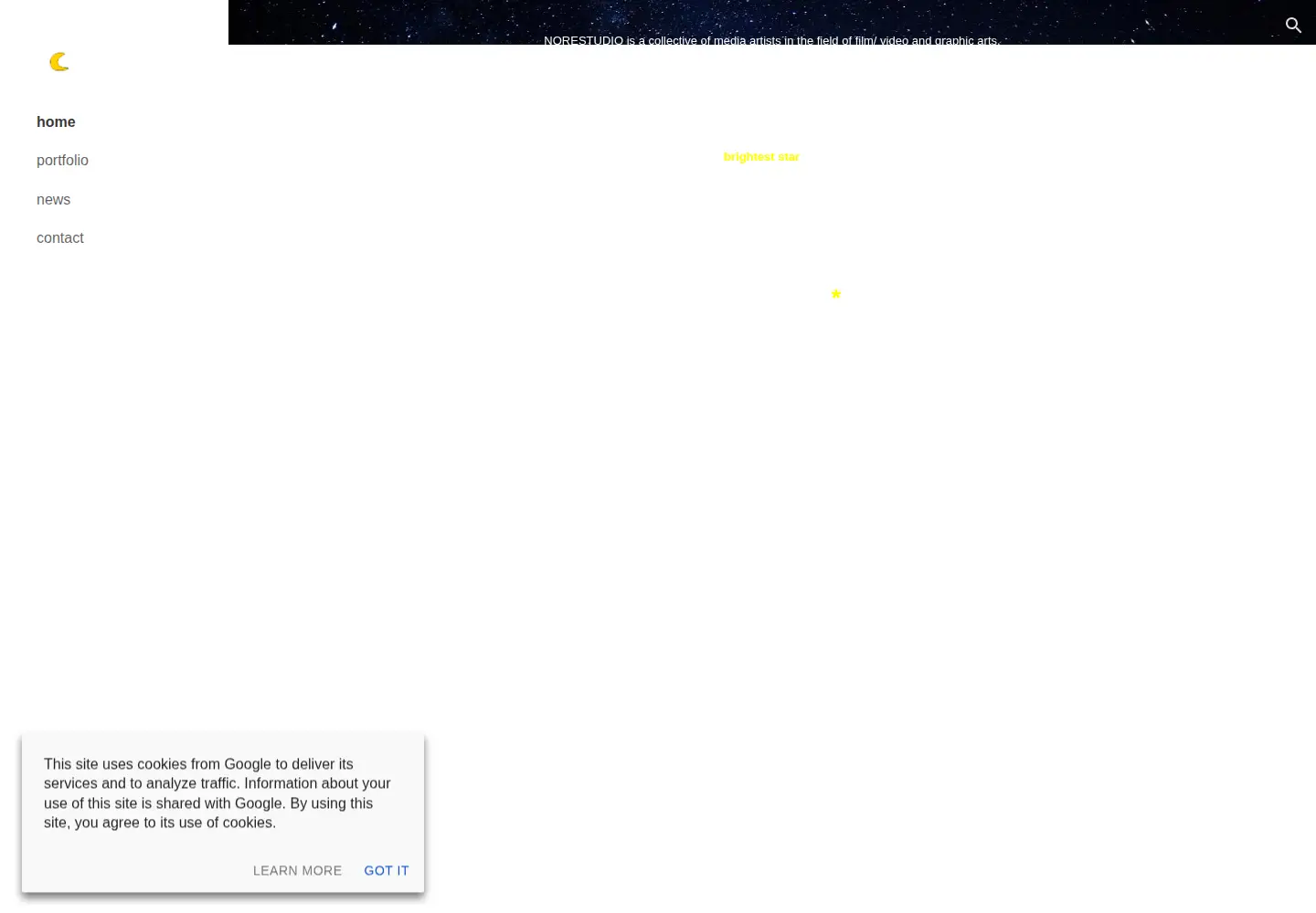 Captured homepage of norestudio.com in the current scan