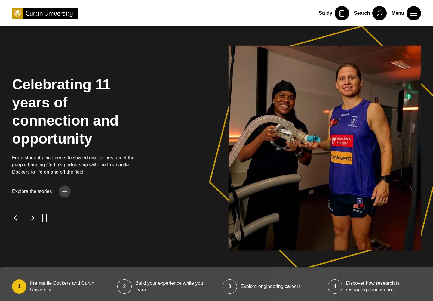 Screenshot of curtin.edu.au
