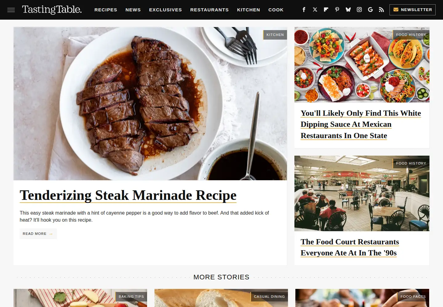 Screenshot of tastingtable.com