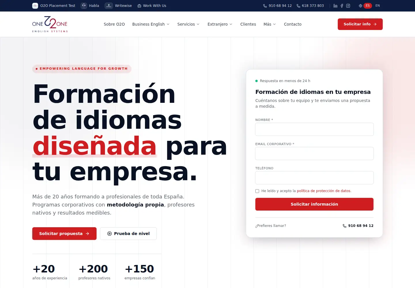 Screenshot of one2one-es.com