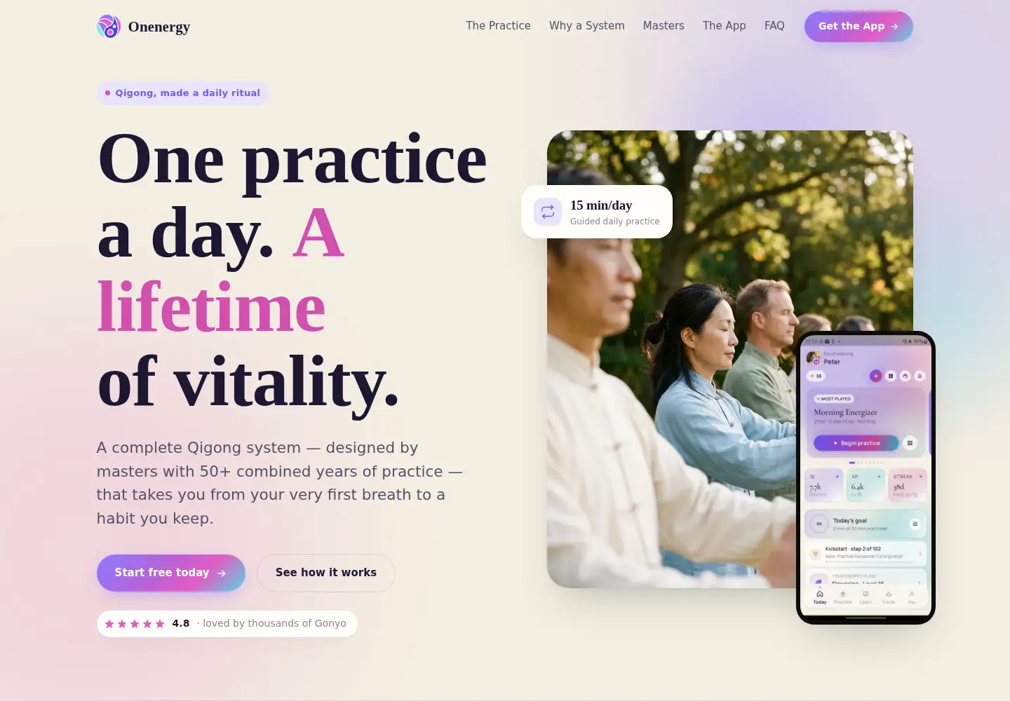 Screenshot of onenergyqigong.com